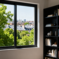 Système de fenêtres coulissantes en aluminium de luxe, verre double vitrage à haute efficacité énergétique pour la construction de villas contemporaines