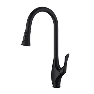 Black deck mount high standard drawing tap ware miscelatore per acqua pull down rubinetto da cucina per lavello kaiping prezzo diretto di fabbrica