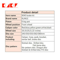 Étrier de frein de course KLAKLE 9040 6 pistons, moyeu central noir, jante de 17 pouces pour Honda Integra Dc5