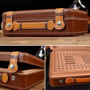 Humidor à cigares portable carré moderne avec hygromètre et humidificateur, doublure en bois de cèdre espagnol, boîte à cigares de voyage pour 20-30 cigares - Product Image 6