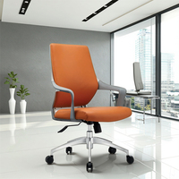Chaise de bureau ergonomique pivotante en cuir véritable avec base chromée, design moderne confortable, hauteur réglable, garantie de 3 ans