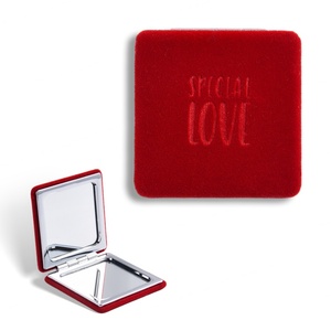 Espejo Cosmético de Diseño de Lujo, Espejo Compacto Cuadrado de Maquillaje con Logotipo Grabado en Tela - Product Image 2