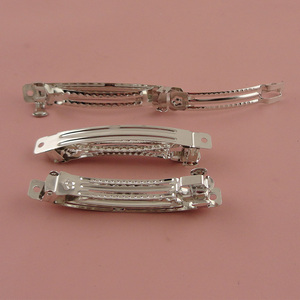 8.0cm 3.15 Pouces Argent Fleur En Relief En Métal Français <span class=keywords><strong>Cheveux</strong></span> Barrettes Clips avec trois verrouillé pour La Main Femmes Bijoux De <span class=keywords><strong>Cheveux</strong></span> - Product Image 4