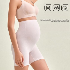 YIYI High Waist Stretch Maternity Safety <strong>Shorts</strong> Summer Plus Size Anti-exposure Belly Support Thin Breathable Yoga Fitness <strong>Shorts</strong> - Product Image 2