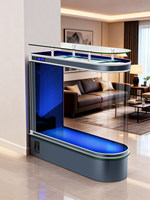 Accessoires pour aquariums, aquarium conique en verre européen à faible teneur en fer de 200 gallons, système de filtration latérale, pompe, éclairage multicolore, chauffage