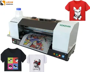 Honzhan printer DTF A3 desktop cepat, dengan vacum Bed menjaga film transfer tetap selaras dengan platform