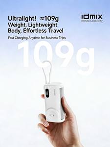 IDMIX Mini Capsule Power <span class=keywords><strong>Bank</strong></span> 5000mAh avec câble intégré Chargeur portable avec charge sans fil pour <span class=keywords><strong>Apple</strong></span> <span class=keywords><strong>Watch</strong></span> et iPhone - Product Image 6