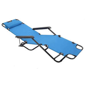 Tragbarer Leichter Klappbarer Sonnenliegestuhl aus Edelstahl mit Mehrfach Verstellbarer Position für Outdoor, Strand, Wohnzimmer und Innenhof - Product Image 4