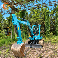 Экономичный Оригинальный Японский Мини-Экскаватор Kubota KX155 с Ковшом 0.2м³ и Грузоподъемностью 5 Тонн, Б/У, на Гусеничном Ходу, для Рекультивации Земель