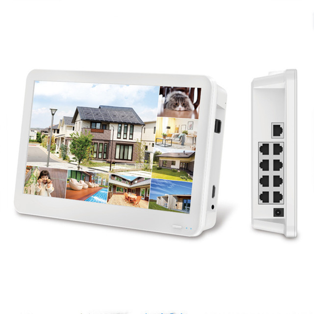 8 Channel POE 4K 8MP Network Video Recorder NVR with 12-Inch LCD Monitor and HDD Storage CCTV Surveillance System