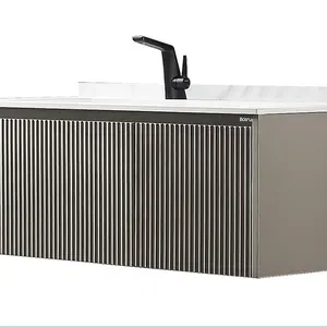 Tuvalet modern banyo vanity banyo kabin setleri LED ayna ile ve ortam aydınlatma üreticisi