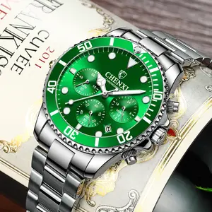 Chenxi popüler çok fonksiyonlu spor saat erkek aydınlık yeşil su hayalet quartz saat