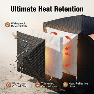 Tente de sauna de camping d'hiver imperméable, robuste, portable, moderne, pour l'extérieur, pour 2 à 5 personnes, tente de sauna cubique - Product Image 3