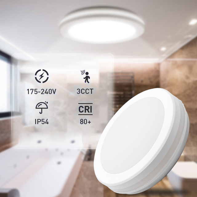 Surface Mounted 20w 30w 40w Fixtures Round IP65 Waterproof Tri-Proof Led Ceiling Lamp for Kitchen Bathroom