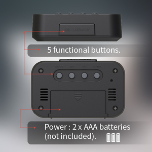 Réveil numérique électronique LCD <span class=keywords><strong>avec</strong></span> date, minuteur, rétroéclairage LED, <span class=keywords><strong>radio</strong></span>, design carré pour chambre et école, usage promotionnel - Product Image 6