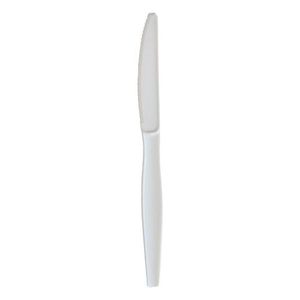 Boardwalk 1,000 Count Disposable Plastic White CPLA Cutlery Modern Heavyweight Wrapped <b>Knife</b> 7.48\" <b>Long</b> Polystyrene Rigid Food - Product Image 4