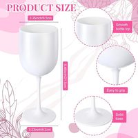 Verres à vin en plastique blancs de 16 oz, gobelets en PP réutilisables et incassables pour enterrement de vie de jeune fille, mariage, fête prénuptiale, anniversaire