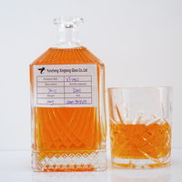 700ml Large Bouche Spéciale Conception Unique carré Lourd Whisky Whisky Vodka Bouteilles En Verre Vides 500ml Offre Spéciale En Gros