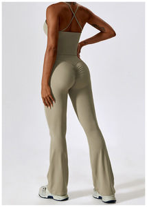 <strong>Custom</strong> High Elastic Breathable 4 Piece <strong>Bra</strong> Long Sleeve Flare Leggings Yoga Set Yoga Outfit Women Sets - Product Image 4