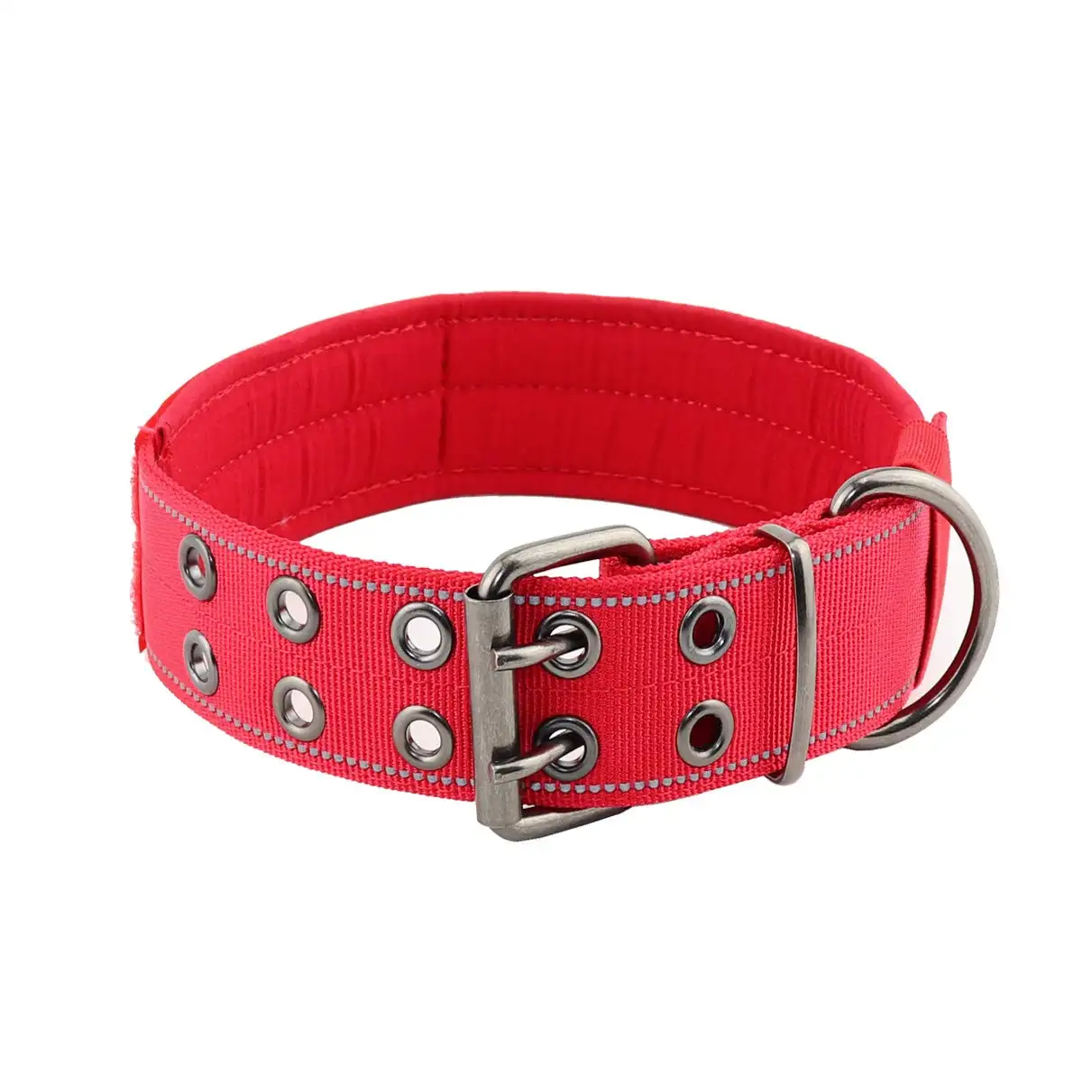Hot Sale Custom OEM Heavy Duty Colorful Nylon Red Reflective Dog Collar for Dog Pet Supplier