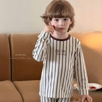 Ensemble pyjama 2 pièces pour enfants, automne-hiver, 95,5% coton, 4,5% élasthanne, multicolores, vêtements de détente doux, en stock