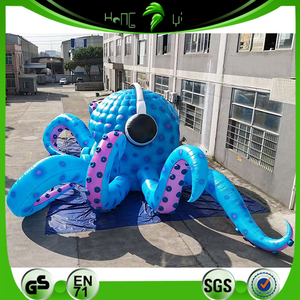 <span class=keywords><strong>Pieuvre</strong></span> gonflable bleue de grande taille de concert avec la cabine gonflable de poulpe d'écouteurs - Product Image 5