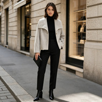 Nouvelles vestes élégantes pour femmes de style européen et américain, vêtements minimalistes unis, veste d'automne et d'hiver pour femmes