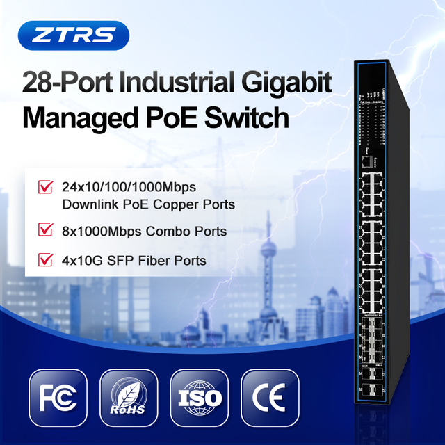 32-port Full Gigabit Large-scale L3 Managed Rack-mount Switch, Supports SNMP, Dual Stacking