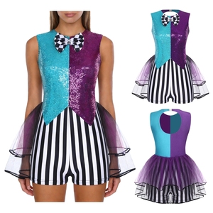 Mono de baile para mujer de talla grande, disfraz de Sombrero Loco, mono de tul con lazo y volantes, disfraz temático de payaso loco - Product Image 2