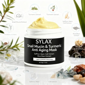 Masque visage anti-âge SYLAX avec mucine d'escargot et curcuma - Soin hydratant anti-rides professionnel pour peaux matures - Product Image 4