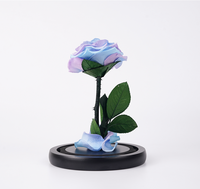 Nouvelle conception - Rose éternelle sous cloche en verre - Fleur éternelle faite à la main - Cadeau romantique pour la Saint-Valentin ou un anniversaire