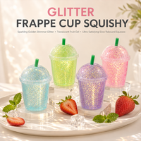 Jouet Squishy Gobelet Coloré avec Paillettes et Paille – Cadeau Original pour Enfants et Adultes – Vente en Gros et Détail