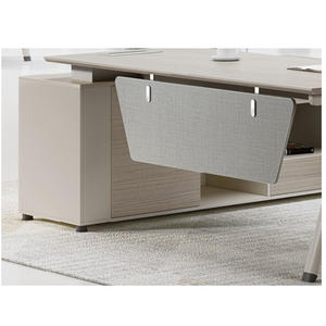 Pengpai आधुनिक Minimalist शैली कार्यालय फर्नीचर एल के आकार का लकड़ी एल्यूमीनियम मिश्र धातु पैर बॉस तालिका कार्यकारी डेस्क - Product Image 2