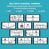 Moniteur à écran partagé quad de 9 pouces vue arrière caméra de vision nocturne à 120 degrés DVR 4 canaux