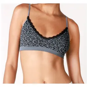 Bán Buôn New Arrivals Cô Gái Có Thể Tháo Rời Độn Dây Đai Mỏng Áo Ngực Liền Mạch Top Leopard Ren Bralette