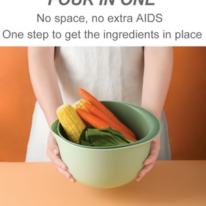 China Factory High Quality Kitchen Plastic <b>Sink</b> Colorblock Portable Double-layer Multi-purpose Fruit Vegetables Drain Basket - Product Image 3