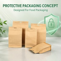 Sacs en papier kraft biodégradable OEM ODM à fermeture auto-adhésive de qualité alimentaire BOPA/CPP, emballage personnalisé pour le thé frais