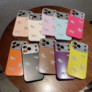 Funda de Teléfono con Diamantes de Imitación y Lazo, de Lujo, Brillante y Protectora para iPhone 17 Pro Max 16 15 14 <span class=keywords><strong>13</strong></span> para Mujer, Venta al Por Mayor - Product Image 1