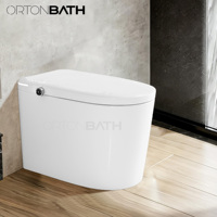 WC intelligent avec bidet intégré, allongé, 1000g, MaP, ouverture/fermeture automatique, chasse d'eau automatique, auto-nettoyant, siège chauffant, à poser au sol, vente en gros