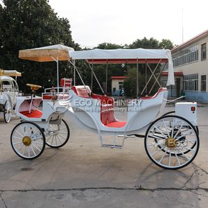 รถม้าโบราณสำหรับงานแต่งงาน รถชมวิวไฟฟ้าแบบไม่มีม้า รถม้าชมวิวสีขาว - Product Image 5