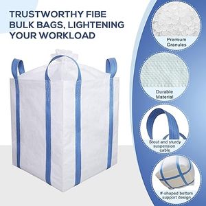 Bolsa a granel Huamaohengchun, bolsa de 2 toneladas, 4400 lb de capacidad de carga útil, factor de seguridad 3:1, 35"L x 35"W x 43"H, bolsas de polipropileno tejido de 210 galones - Product Image 3