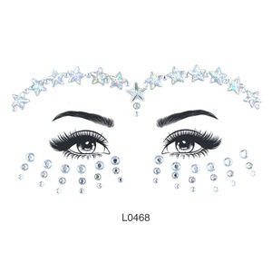 Adesivo Temporaneo per Viso ZHONGLI Chic Jewel con Logo di Diamanti e Fiori in Resina Colorata a Forma di Gufo per Accessori di Trucco - Product Image 1