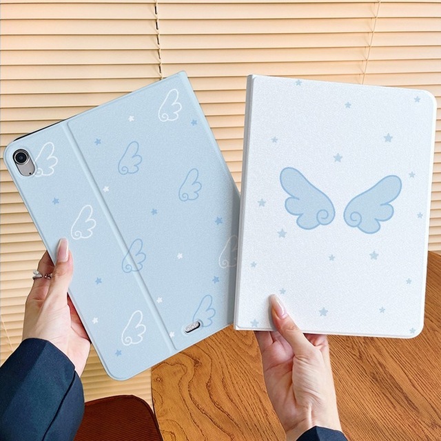 Blue wings Suitable for Pro 11 Inch Tablet Protective case Air7/6th Generation Book Style 10.2 Silk Pattern