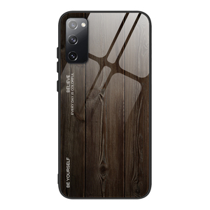 เคสสำหรับ Samsung <span class=keywords><strong>Galaxy</strong></span> <span class=keywords><strong>S20FE</strong></span> 5G ลายไม้เงา ฝาหลังกระจกนิรภัย - Product Image 1