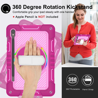 Étui robuste pour tablette avec rotation à 360° pour Samsung Galaxy Tab S9 S9 FE S10 FE S10 Lite 10,9 pouces avec sangle de main et sangle d'épaule