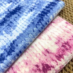 Tissu en coton tissé tie-dye effet froissé 80 g/m², résistant aux plis, pour robes bohèmes, tenues de festival, chemises pour filles et garçons - Product Image 1