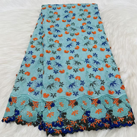 Tissus en voile brodés de luxe NI.AI du Nigéria, fleurs, dentelle suisse, tissu en dentelle 3D, dentelle en coton pour vêtements, dentelle en voile pour fête