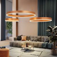 Lustre circulaire LED en métal Kasanto, télécommande, CRI élevé 80, blanc chaud doux, aluminium, acrylique, éclairage suspendu, villa, hôtel