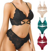 Vente en gros de haute qualité Sexy Womens Deux-Pièces Lingerie Set avec broderie et dentelle Décoration Sous-vêtements pour adultes