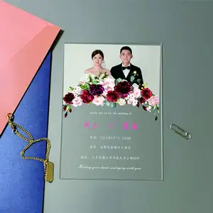 사용자 정의 자신의 개인 생일 웨딩 댄스 콘서트 파티 비즈니스 졸업 럭셔리 아크릴 초대 카드